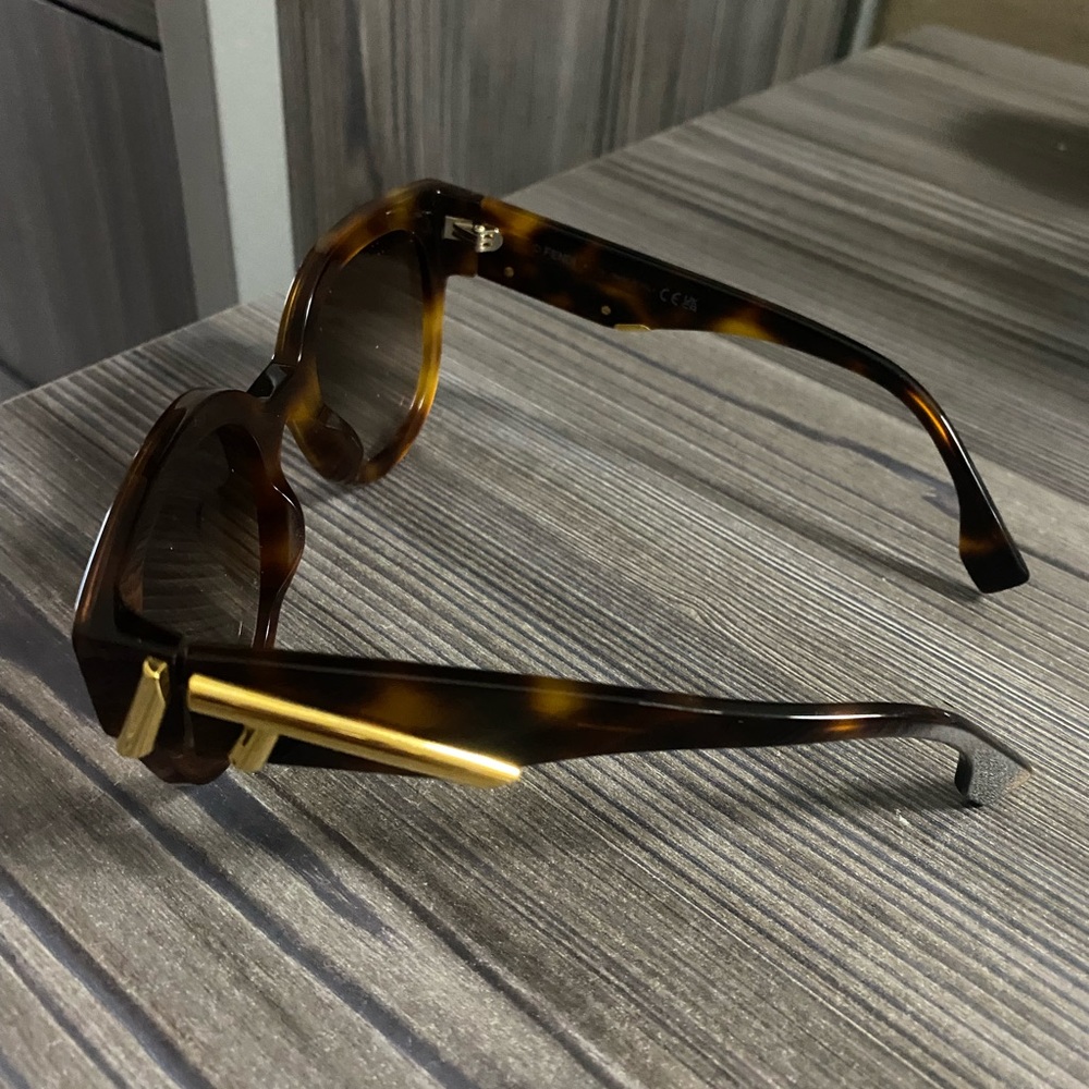 Fendi Tortoise Sunglasses with Gold Detail
